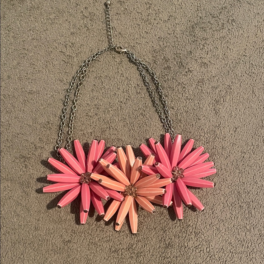 Pink and Peach Floral Necklace